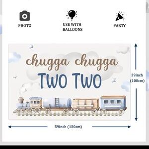 Chugga chugga two two birthday banner